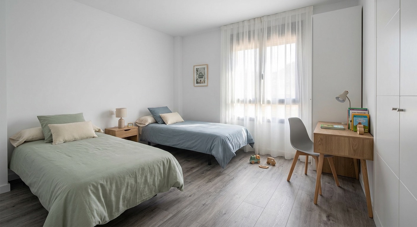 Dormitorio infantil con dos camas